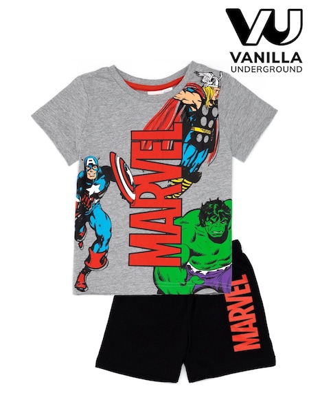 Vanilla Underground Boys Grey Marvel 100% Cotton Short Pyjamas (361766) | €21