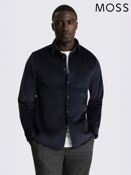 Azul - Regular Moss Cotton Blend Corduroy Overshirt