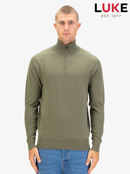 Зелений - Regular Luke 1977 Jacob 1000 Clover Quarter Zip Kint Jumper