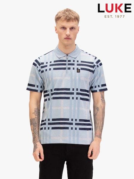 Синій - Regular Luke 1977 Castle Check Mix Polo Shirt