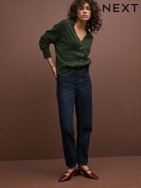 Huuhtele Sininen - 100% Cotton Column Mom Jeans (362461) | €44