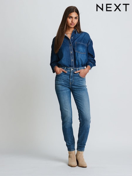 Tummansininen - Mom Comfort Stretch Jeans (362508) | €29
