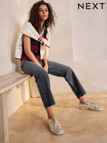 Model negru prespălat - Rigid Croială dreaptă blugi (362559) | 217 LEI