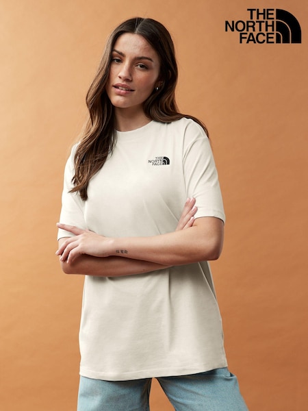 The North Face White Oversized Simple Dome 100% Cotton T-Shirt (362738) | €23