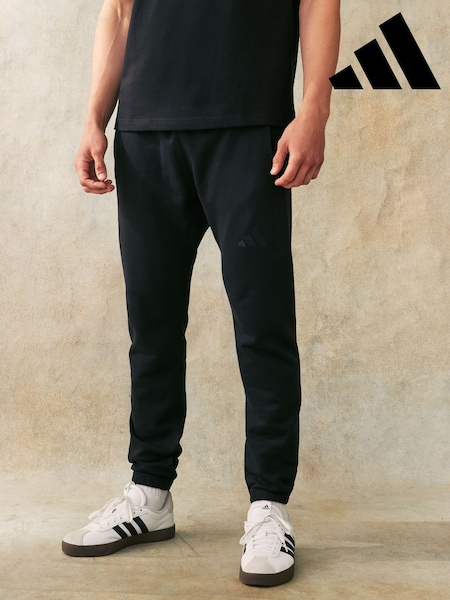 adidas Black All Season French Terry Regular Tapered 100% Cotton Joggers (363198) | €53