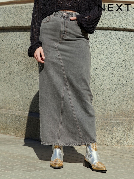 Harmaa - Maxi Denim 100% Cotton Skirt (364234) | €50