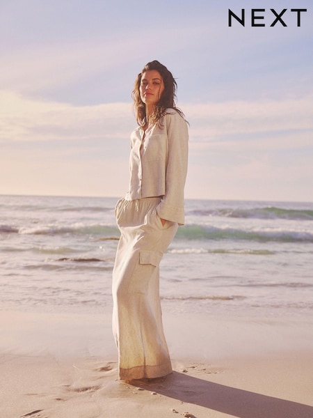 Natural Column Midi Skirt with Linen (364474) | €8