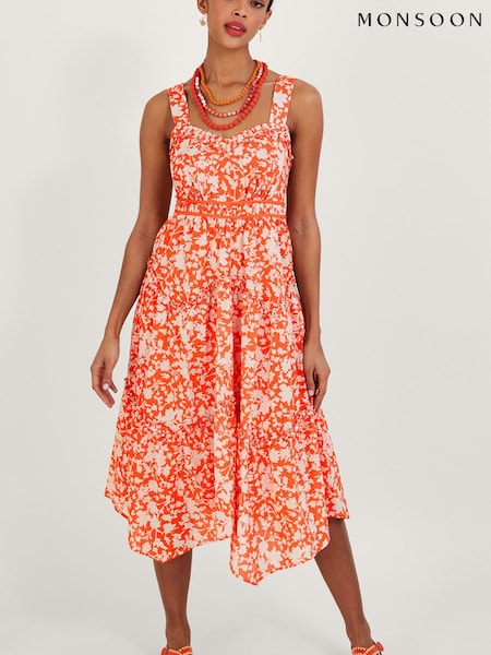 Monsoon Orange Myra Hanky Hem Dress (364479) | € 60