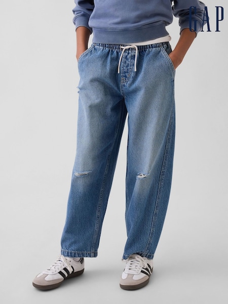 Mittlere Waschung - Gap Easy Barrel Jeans mit hohem Bund (4-13Jahre)