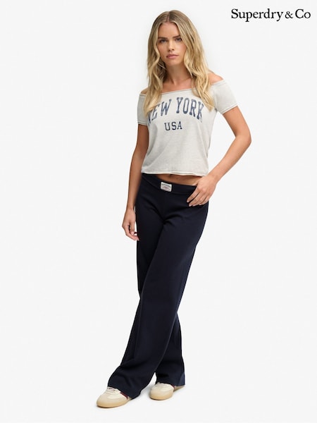 Blue - Superdry Athletic Essentials Fold Over Joggers