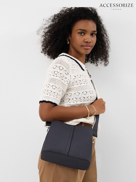 Blue - Accessorize Webbing Strap Crossbody Bag