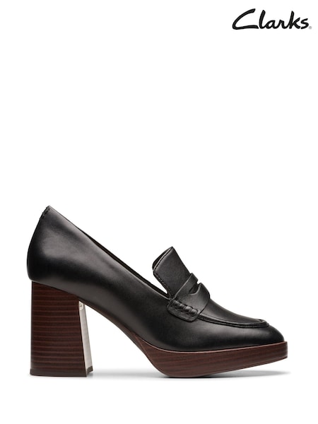 Clarks Black Leather Zoya85 Walk Shoes (365073) | €76