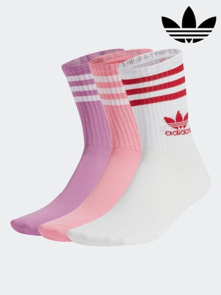 Фіолетовий - adidas Оригінали Шкарпетки екіпажу середнього крою 3 Pack (365373) | 721 грн