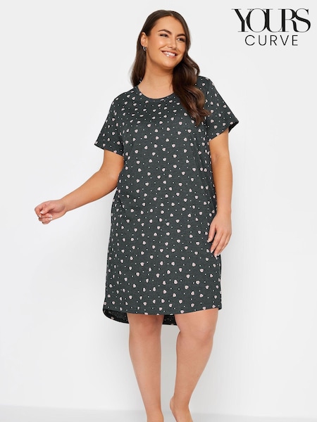 Yours Curve Shadow Heart Dipped Back Nightdress (366101) | €30