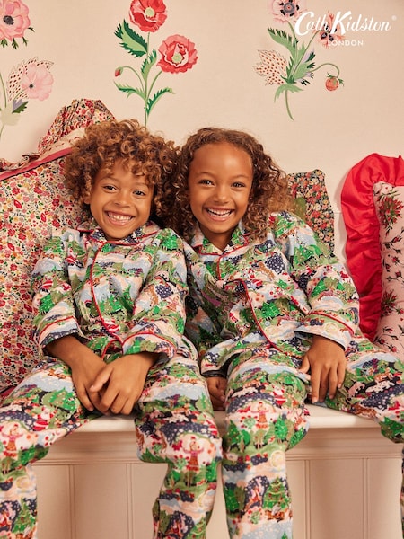 Cath Kidston Childrens Family Christmas Green 100% Cotton Pyjamas (366258) | 146 LEI