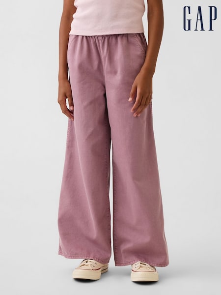 Różowy - Gap Easy Wide-leg Utility Trousers (4-13yrs)
