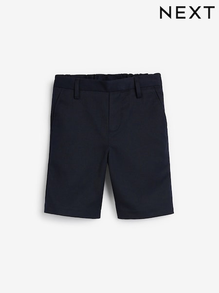Navy Regular Pull-On Waist Flat Front School Shorts (3-14yrs) (366343) | € 7 - € 14