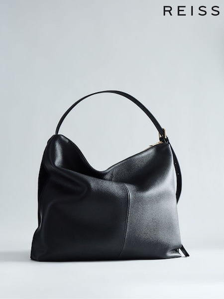 Reiss Black Vigo Leather Suede Handbag (366464) | €347