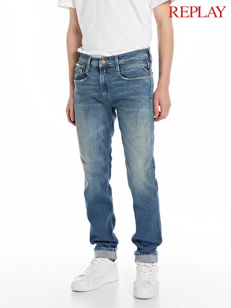 Replay Dark Blue HFX Denim Anbass Slim Fit Jeans (367049) | R$ 1,580