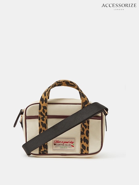 Kremowy - Accessorize Top Handle Canvas Cross-body Bag
