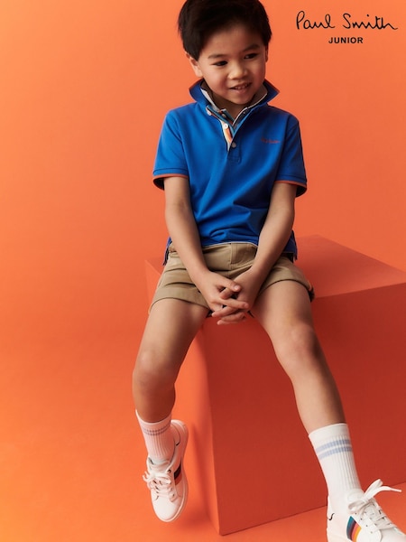 Paul Smith Junior Boys Short Sleeve Signature 100% Cotton Polo Shirt (368361) | 188 LEI