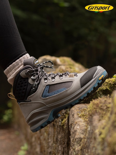 Grey - Grisport Lady Cairngorm Grey Leather Walking Boots