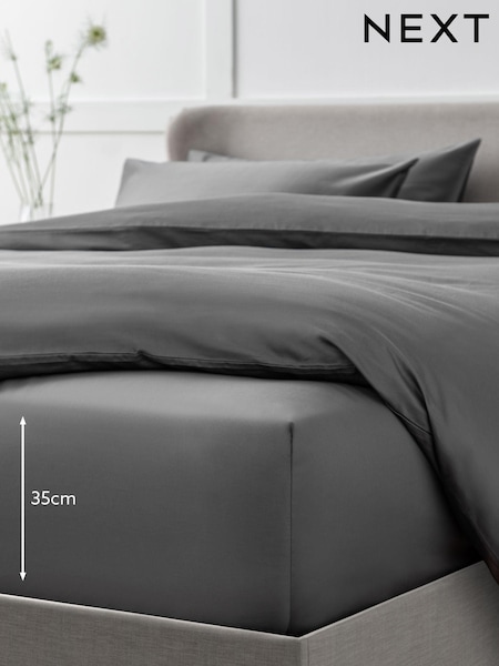Charcoal Grey Collection Luxe 400 Thread Count 100% Egyptian Deep Fitted Cotton Sateen Sheet (368837) | €28 - €44