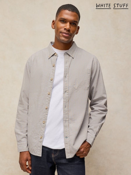 Синий - Regular White Stuff Bruton Cotton Stripe Shirt