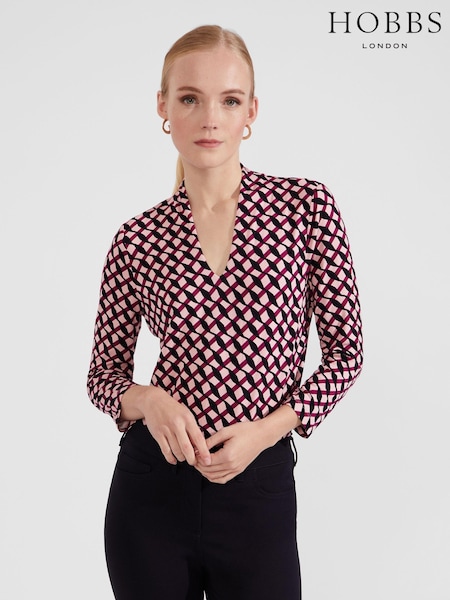 Hobbs Black Aimee Printed Top (369357) | €60
