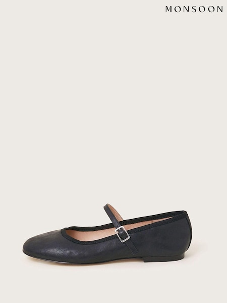 Monsoon Black Plain Ballet Flats (370083) | €72