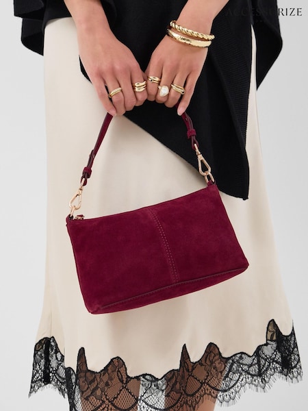 Red - Accessorize Leather Cross-body Handbag