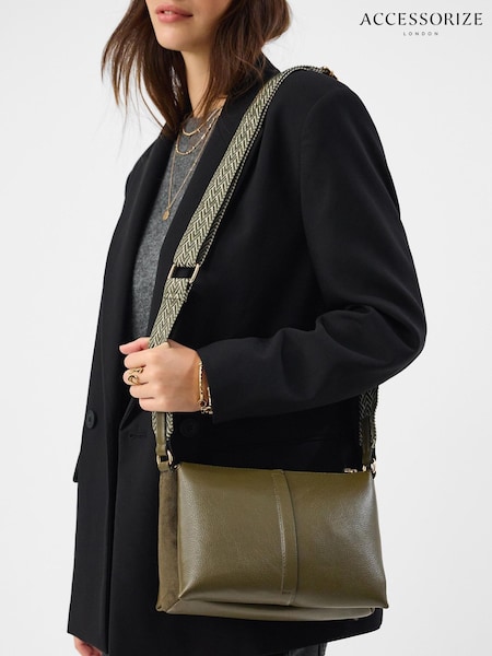 Green - Accessorize Webbing Strap Cross-body Bag