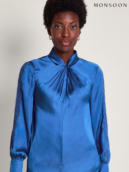 Monsoon Blue Pelia Twist Blouse (370736) | €31