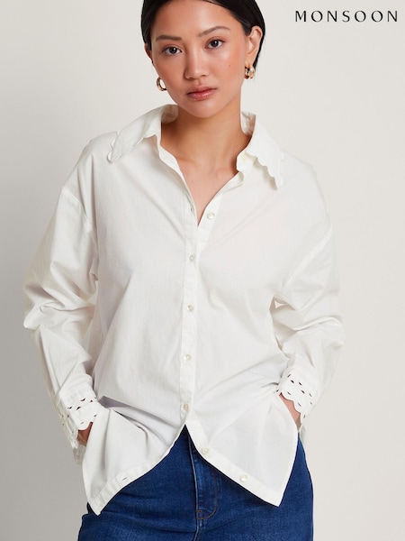 Monsoon White Longline Selma Shirt (370789) | €34