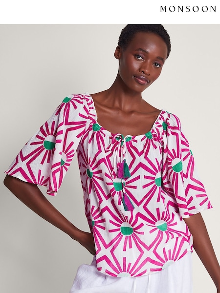 Monsoon Zamora Geometric Print Sun Top (370875) | €27