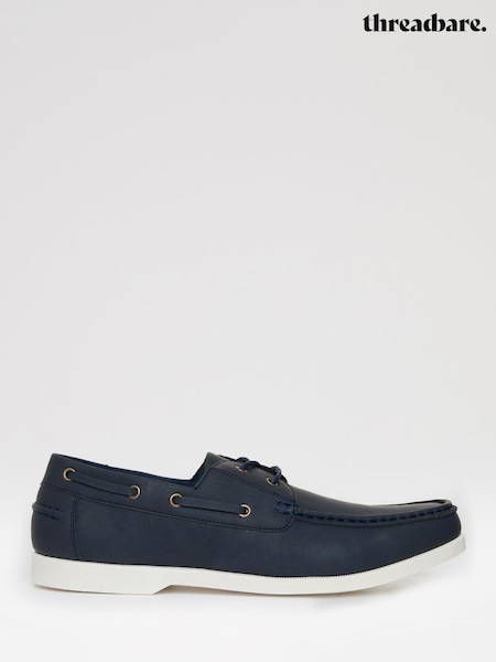 Bleu - Regular Threadbare Faux Suede Boat Shoes
