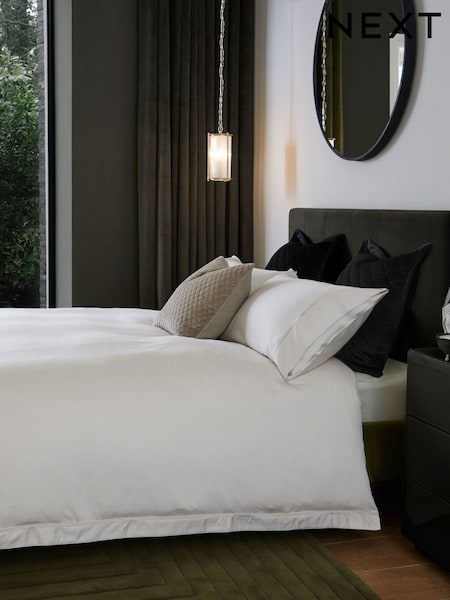Ivory/Champagne Collection Luxe 600 Thread Count 100% Cotton Sateen Luxury Duvet Cover And Pillowcase Set (371914) | €66 - €102