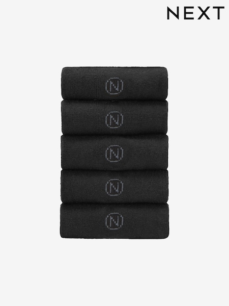 Black 5 Pack Cushioned Sole Comfort Socks (372106) | €19.50