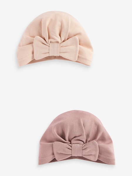 Roz - Bebeluș Fundă Turban 100% Pălării din bumbac 2 Set (0luni-2ani) (372486) | 32 LEI