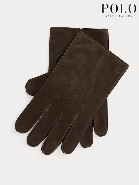 Brown - Regular Polo Ralph Lauren Leather & Suede Everyday Gloves