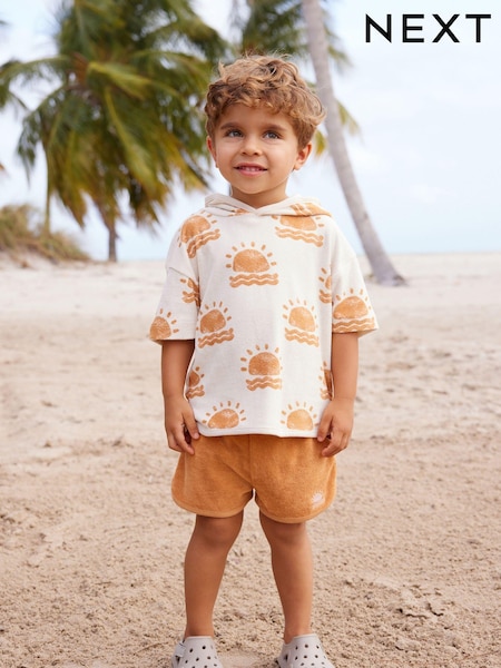 Neutral Hoodie and Short Towelling Set (3mths-7yrs) (373324) | € 16 - € 19