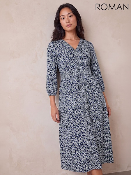 Blue - Roman Petite Stretch Midi Dress