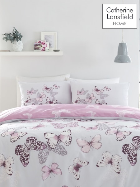 Catherine Lansfield Purple Scatter Butterfly Duvet Cover and Pillowcase Set (373626) | €20 - €35