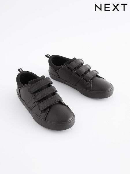 črna - School Leather Triple Strap Shoes (374171) | € 16 - € 23