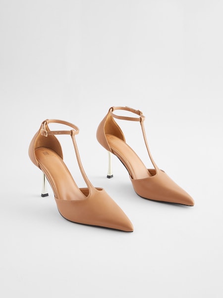 Camel Forever Comfort® T Bar Metallic Heel Shoes (374681) | 40 QAR