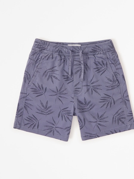Abercrombie & Fitch Blue Palm Tree Printed Elasticated Waist Shorts (374792) | €19