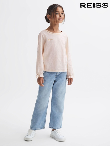 Reiss Ivory Rain 9-14 yrs Cotton Embroidered T-Shirt (374936) | €15