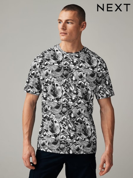 Black/White Print T-Shirt (375059) | €7
