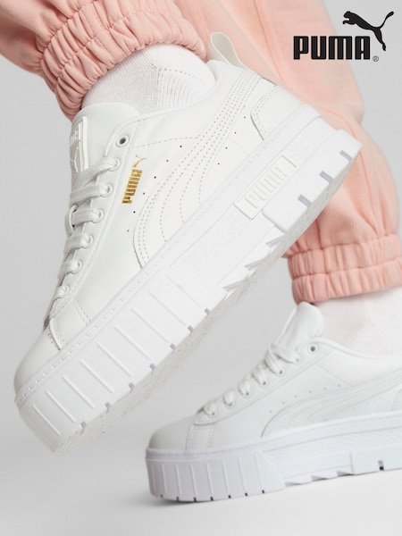 Puma White Mayze Classic Trainers (375912) | LEI 670