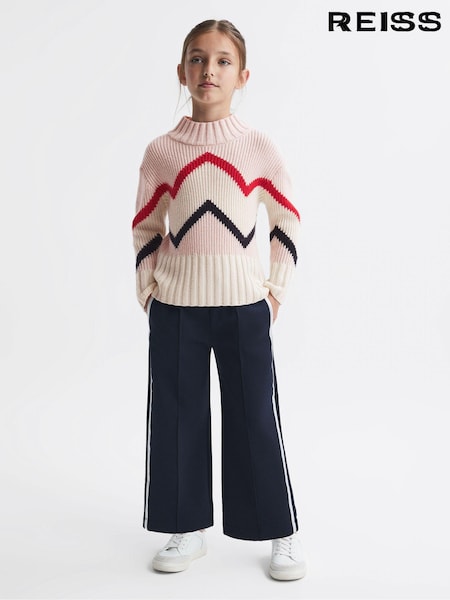 Reiss Pink Riley 9-14 yrs Knitted Zig-Zag Jumper (375959) | €76